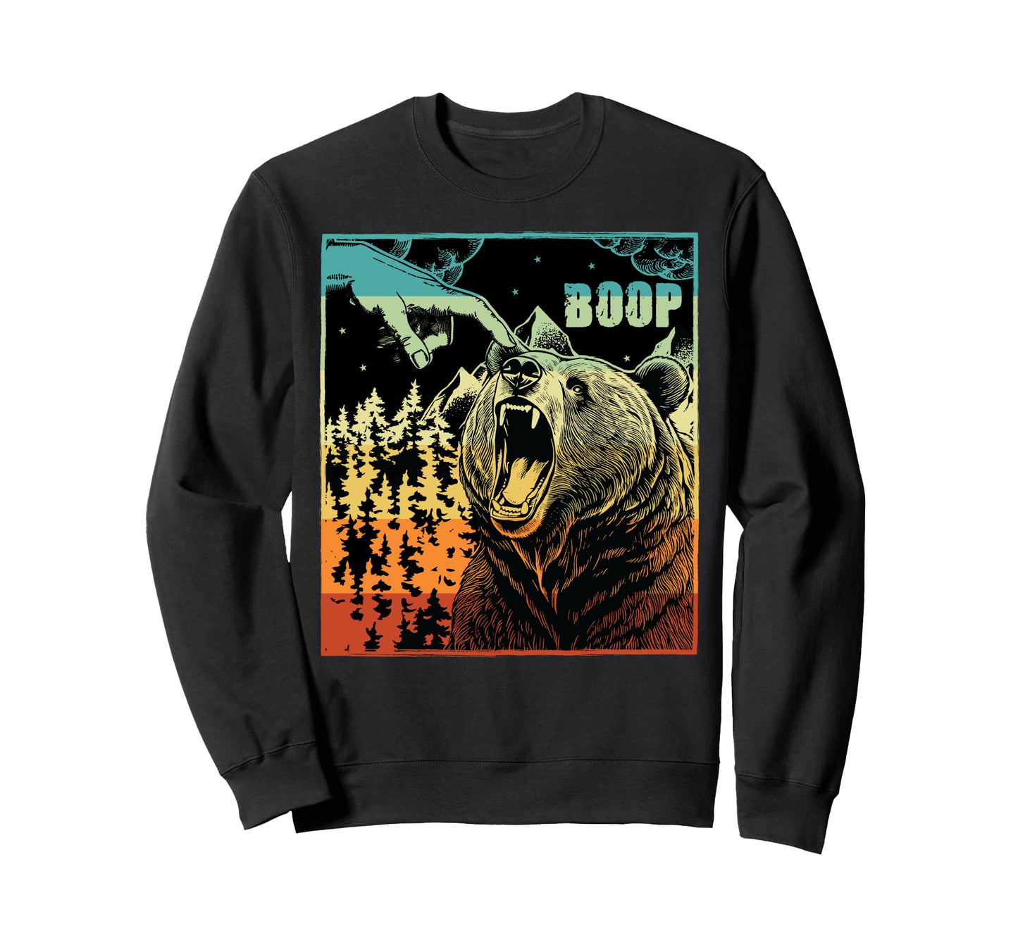 Boop Bear Nose Meme Funny Sweatshirt - Aesthetic Graphic for Adults