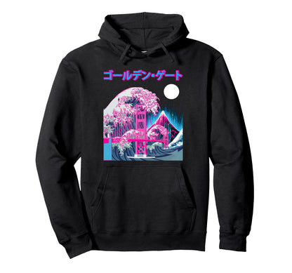 Vaporwave Glitch Aesthetic Japan Hoodie - Minimalist Print for Adults