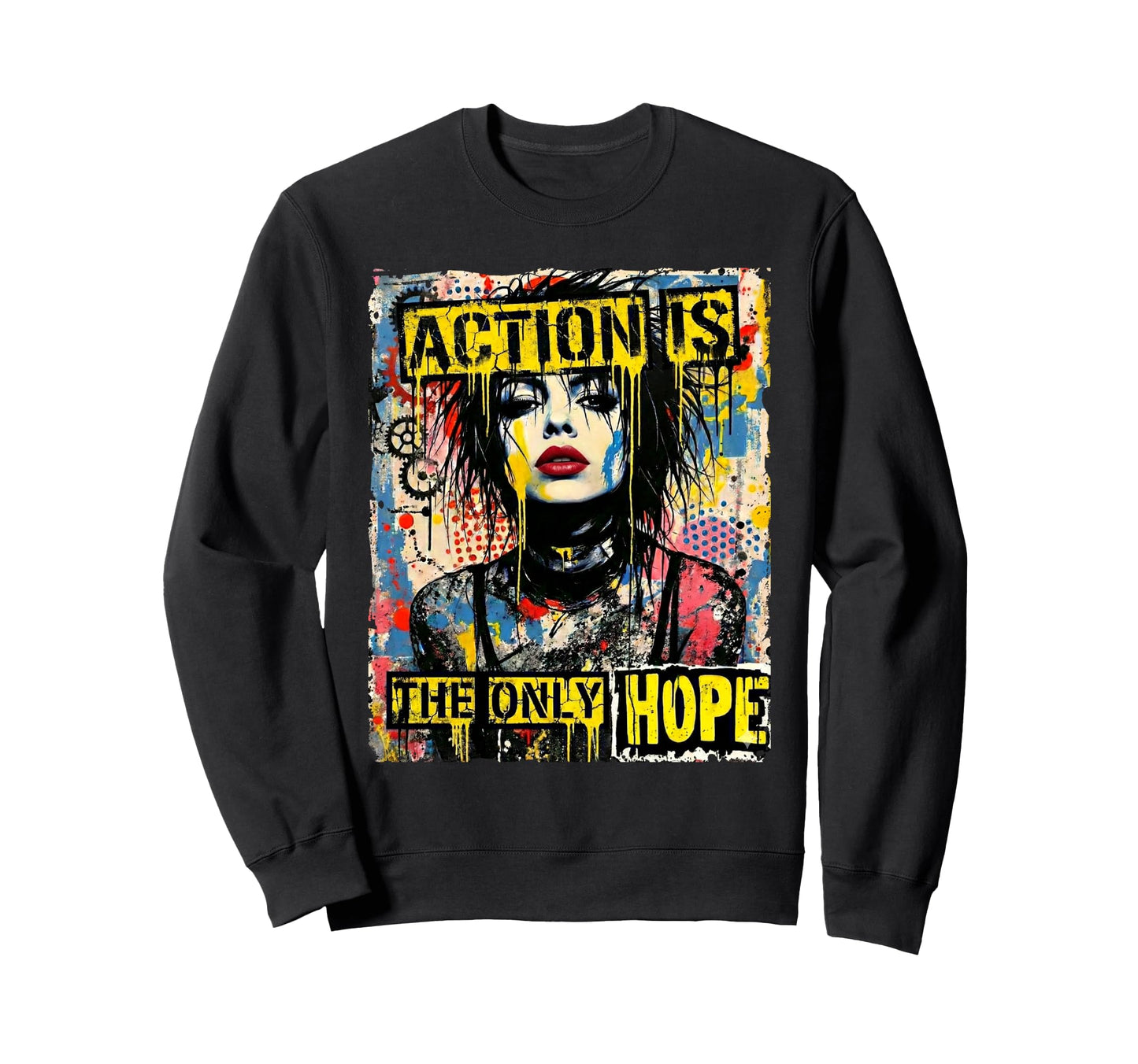 Punk Colorful 90S Grunge Graffiti Sweatshirt - Streetwear Style Unisex