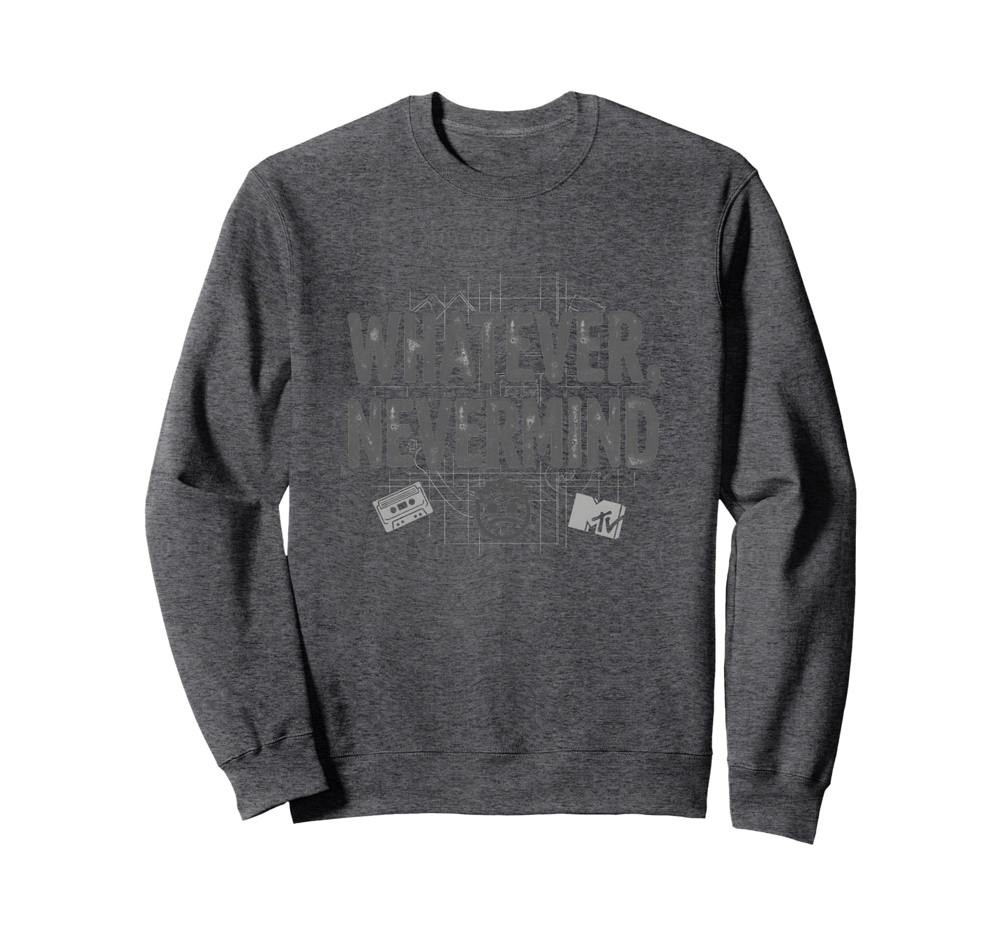 Whatever Nevermind Gen X Nostalgic 90S Sweatshirt - Graphic Print Unisex