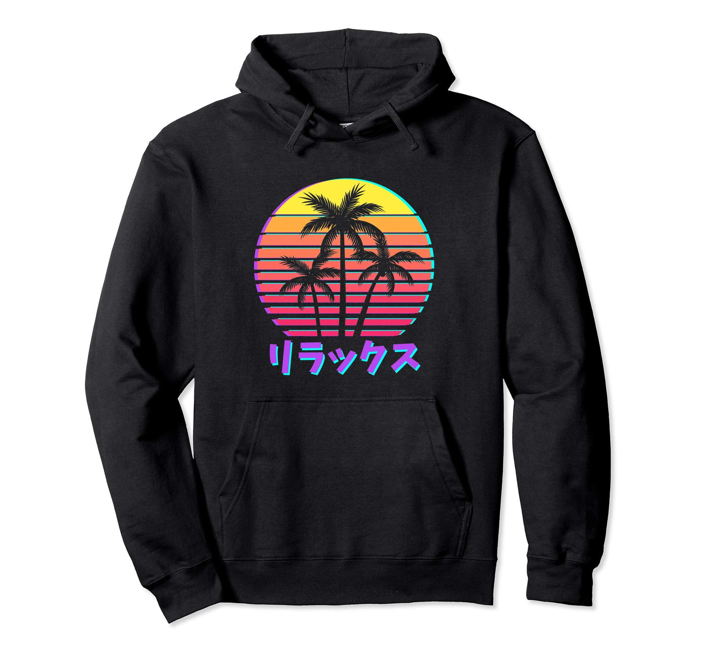 Vaporwave Aesthetic Palm Sunset Lover Hoodie - Aesthetic Graphic Unisex