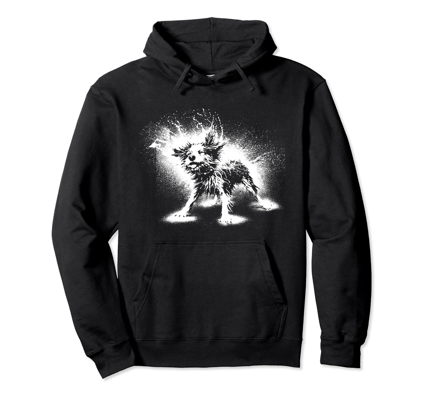 Funny Dog Paint Splatter Grunge 90S Street Hoodie - Trendy Graphic Unisex