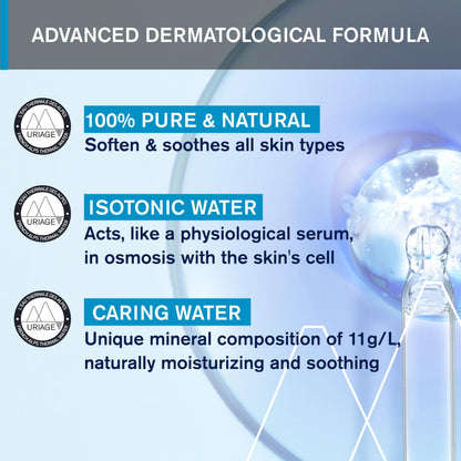 Uriage Eau Thermale Thermal Water Spray for Sensitive Skin - 5.07 fl oz Natural Hydration & Soothing Relief
