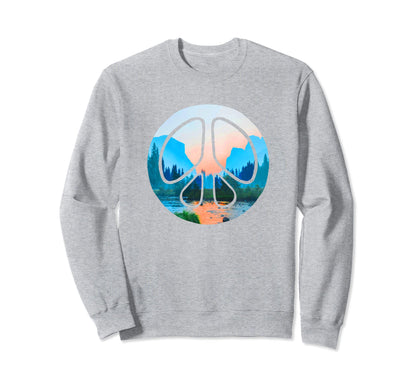 Yosemite National Park Peace Sign Sweatshirt - Minimalist Print Men Women