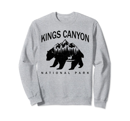Kings Canyon National Park Bear Sweatshirt - Minimalist Print Unisex