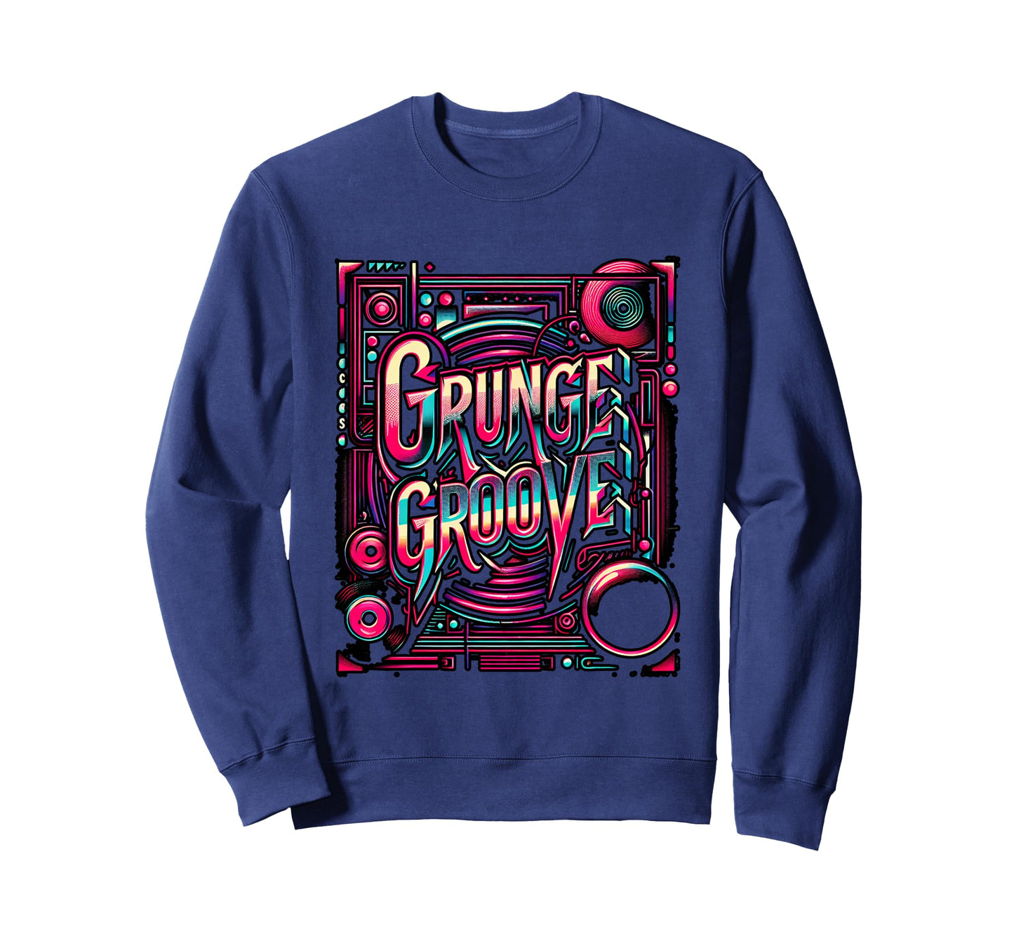 Grunge Groove 90S Alternative Rock Sweatshirt - Fun Novelty Design Unisex
