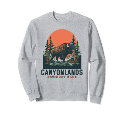 Canyonlands National Park Bison Sweatshirt - Trendy Graphic for Adults