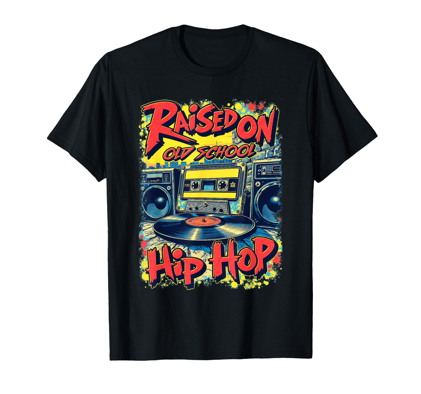 Raised Oldschool Hip Hop Cassette T-Shirt - Casual Everyday Wear Unisex