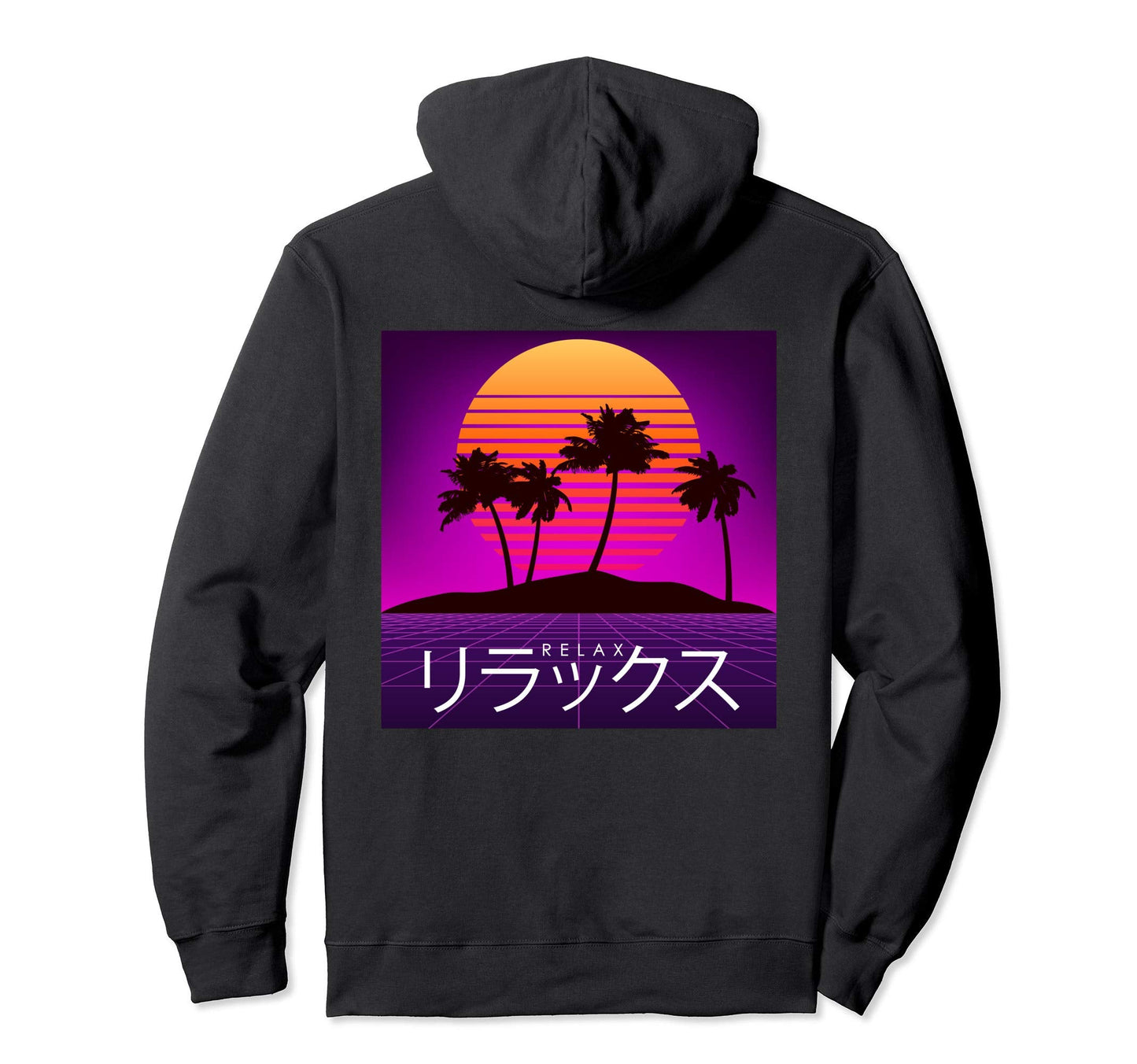 Relax Sunset Grid Aesthetic Vaporwave Hoodie - Unique Graphic for Adults