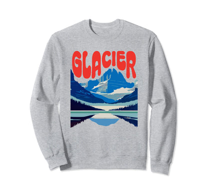 Glacier National Park 80S Sweatshirt - Aesthetic Graphic Unisex