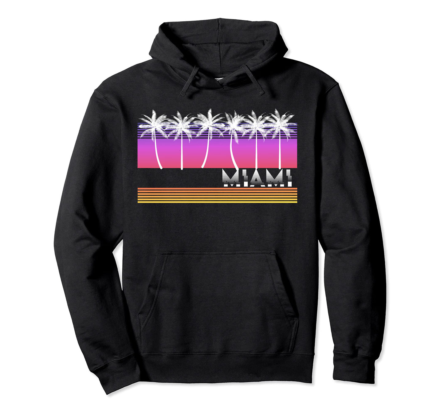 Miami Florida Beach 80S 90S Hoodie - Fun Novelty Design for Adults