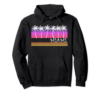 Miami Florida Beach 80S 90S Hoodie - Fun Novelty Design for Adults
