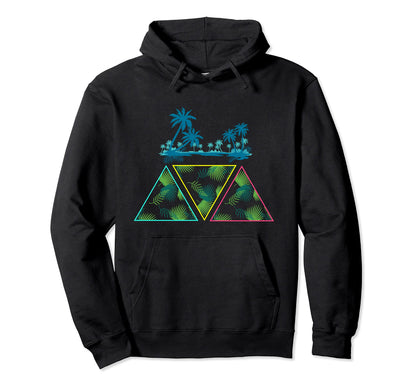 Summer Vacation Art 80S Palm Trees Hoodie - Unique Graphic for Adults