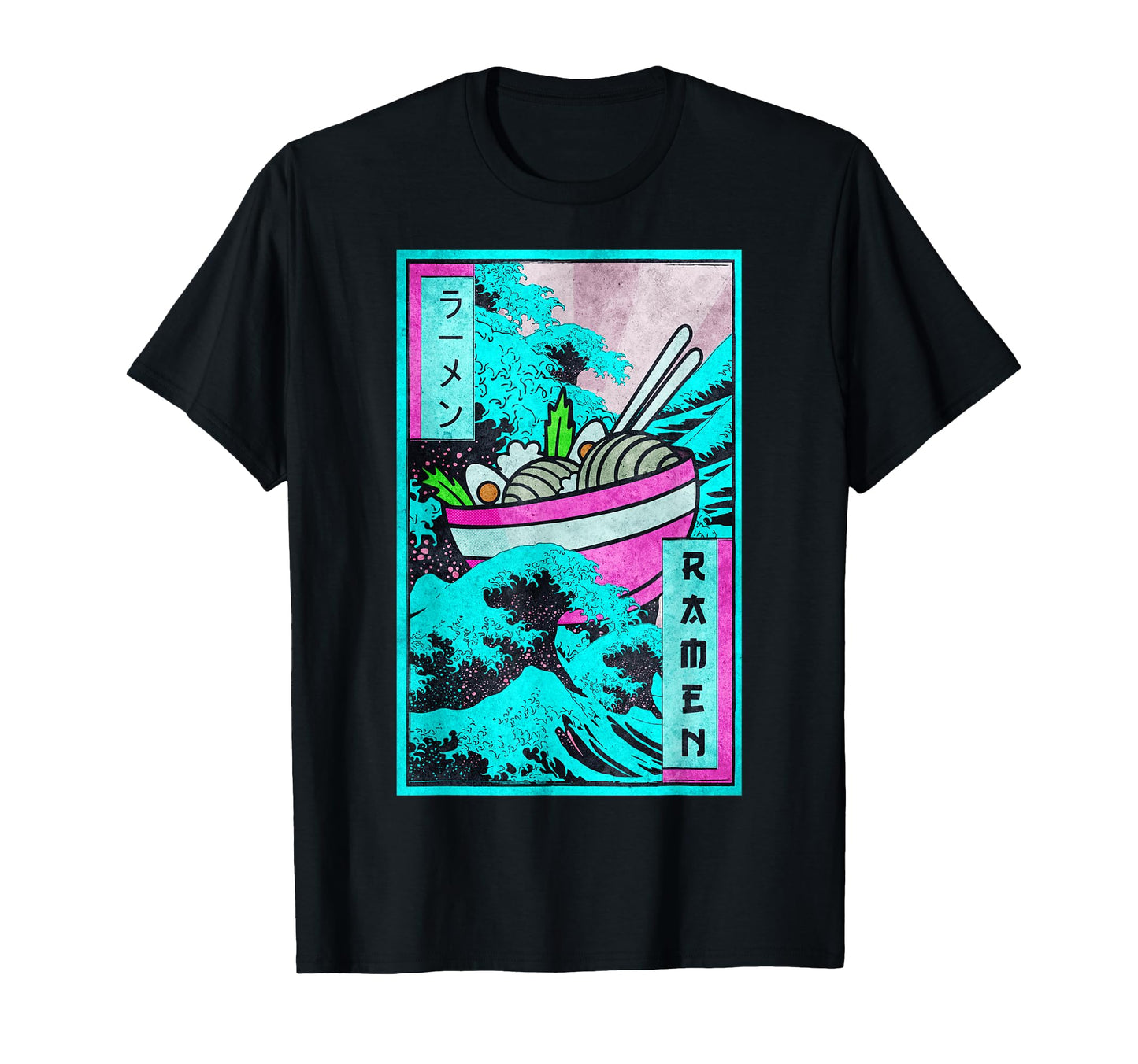 Ramen Noodles Great Wave Off Kanagawa T-Shirt - Streetwear Style Unisex