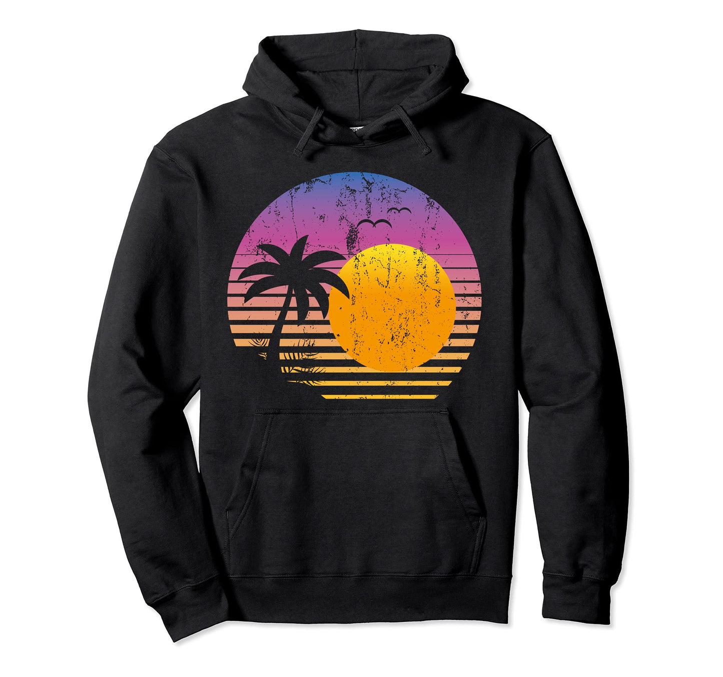 90S Vaporwave Aesthetic Tropical Sunset Hoodie - Unique Graphic Men Women