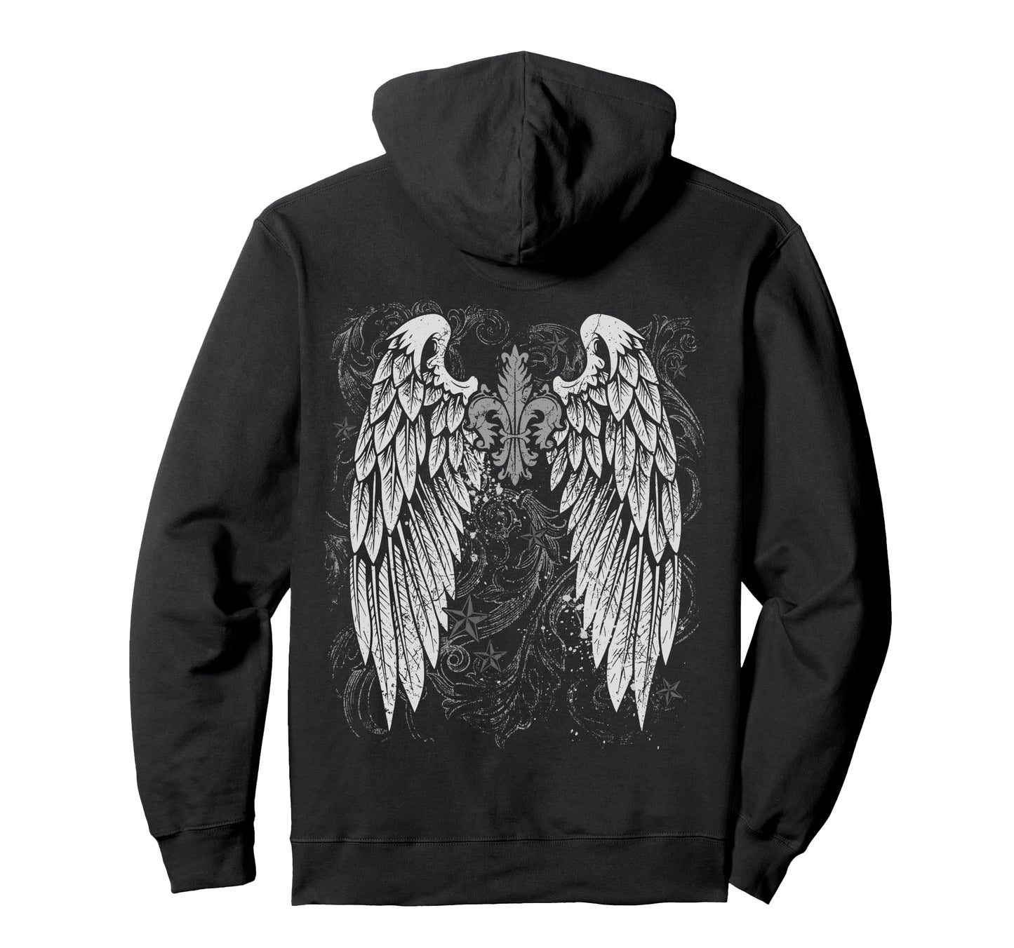 Grunge Wings Angel Back Y2K 2000S Hoodie - Casual Everyday Wear Men Women