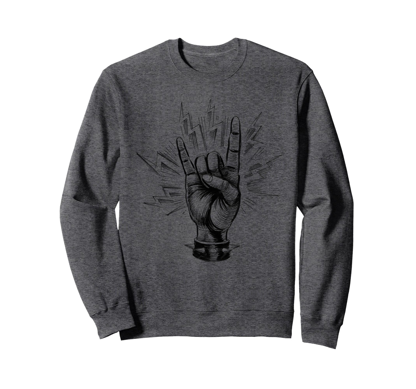 90S Grunge Punk Rock Hand Sweatshirt - Fun Novelty Design for Adults