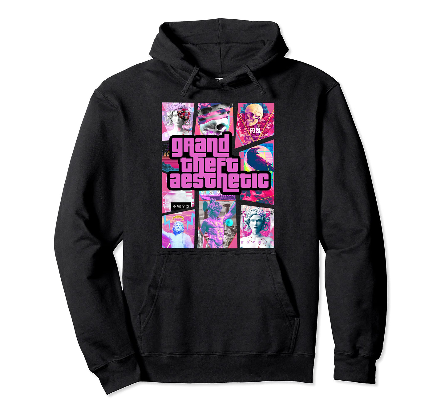Grand Theft Aesthetic Vaporwave Hoodie - Streetwear Style for Adults