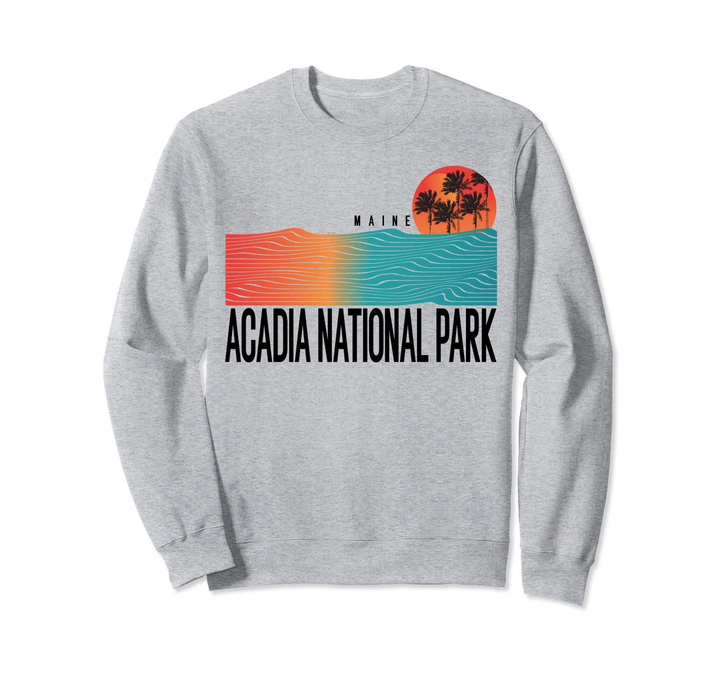 Acadia National Park Maine Surfing Sweatshirt - Unique Graphic for Adults