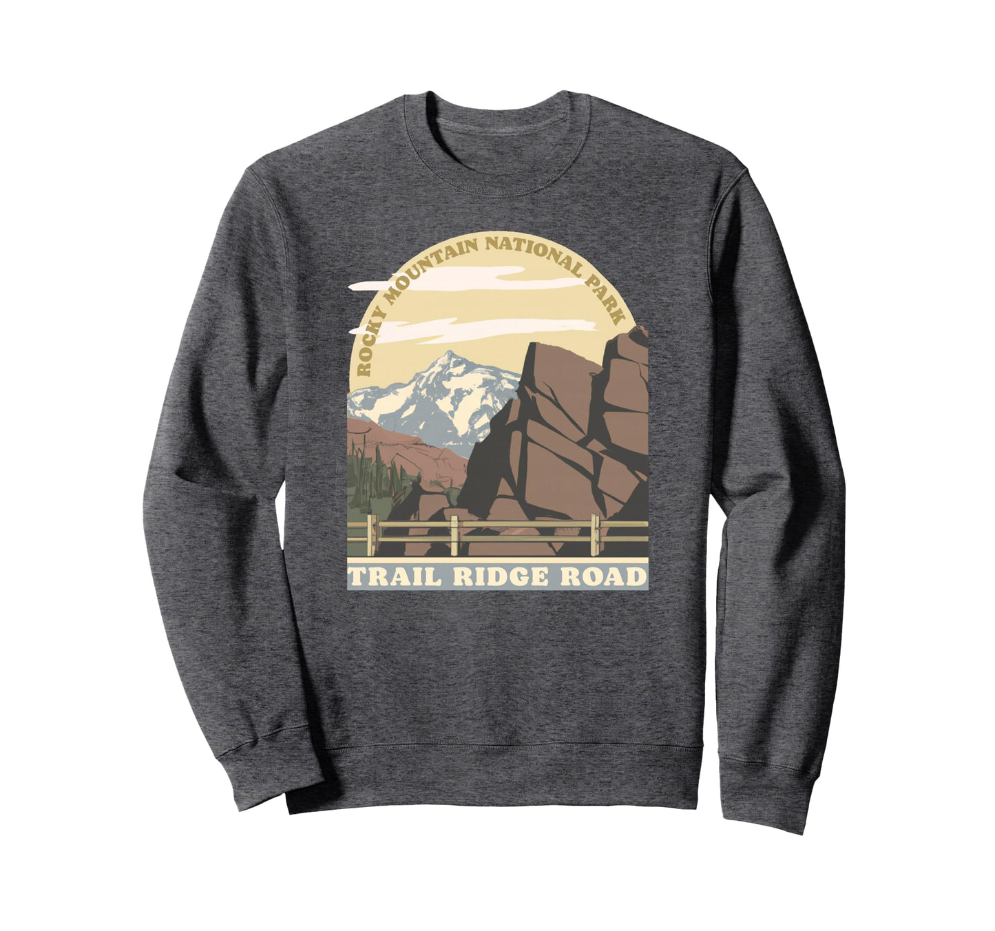 Rocky Mountain National Park Trail Sweatshirt - Custom Art Print Men Women