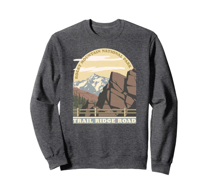Rocky Mountain National Park Trail Sweatshirt - Custom Art Print Men Women