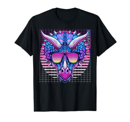 Triceratops Sunglasses Dinosaur T-Shirt - Graphic Print for Adults