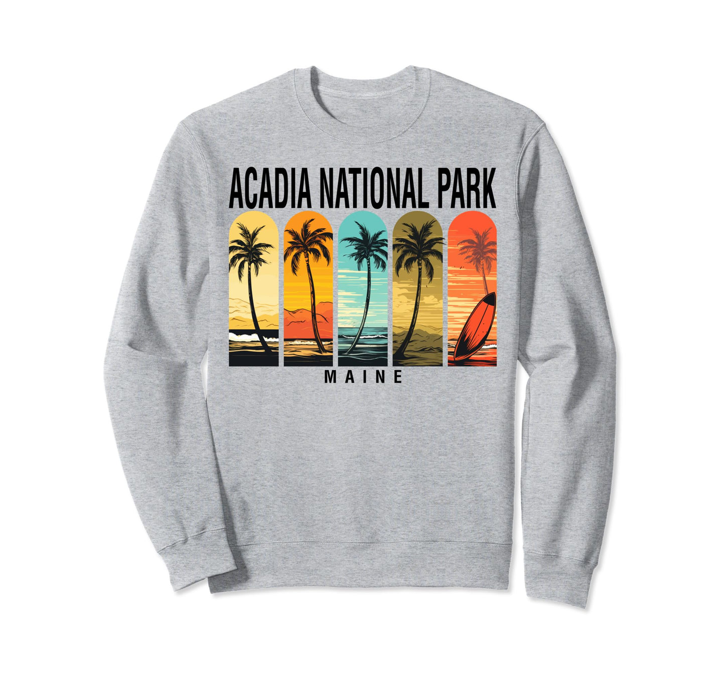 Acadia National Park Maine Beach Sweatshirt - Aesthetic Graphic for Adults