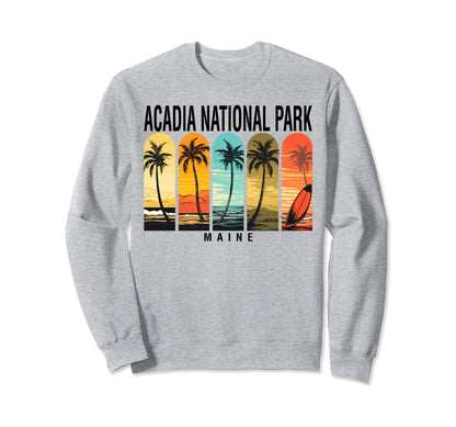 Acadia National Park Maine Beach Sweatshirt - Aesthetic Graphic for Adults