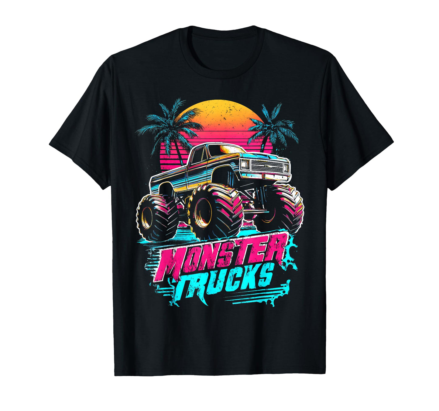 Monster Truck 4 Wheeler Vaporwave T-Shirt - Streetwear Style Men Women
