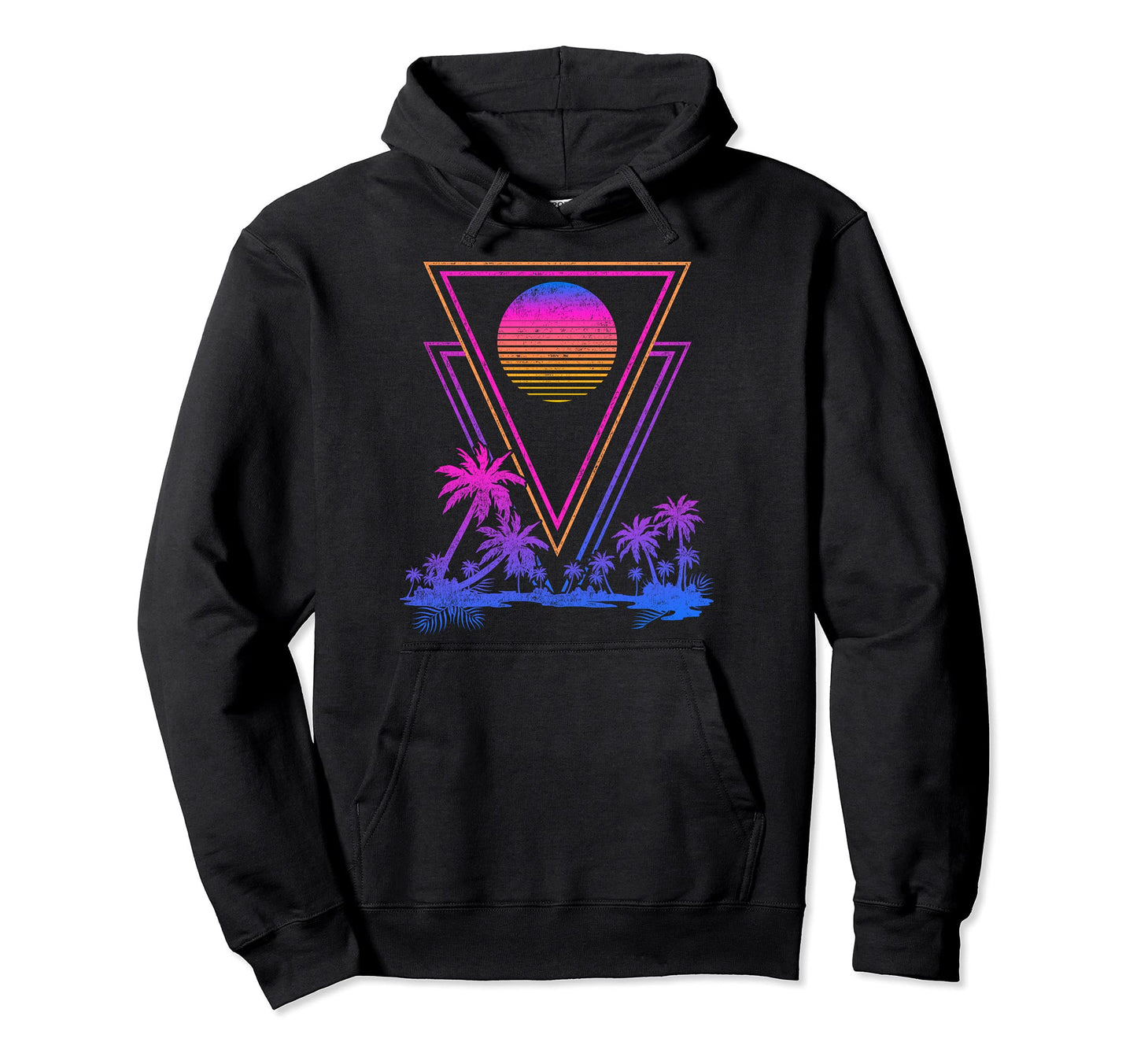 Tropical 80S Vaporwave Art 90S Aesthetic Hoodie - Minimalist Print Unisex