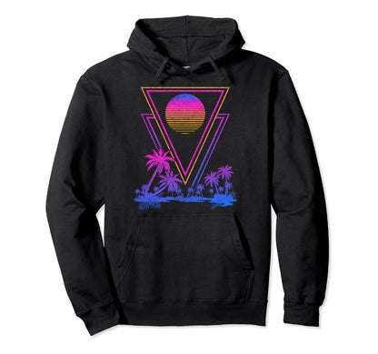 Tropical 80S Vaporwave Art 90S Aesthetic Hoodie - Minimalist Print Unisex