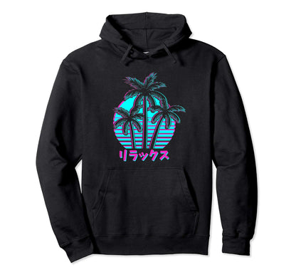 Vaporwave Aesthetic Palm Sunset Lover Hoodie - Aesthetic Graphic Men Women