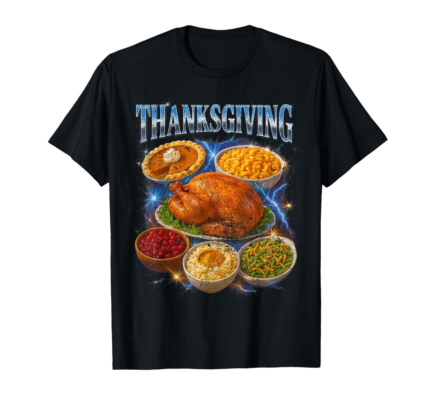 Awesome Thanksgiving 90S 2000S Hip Hop T-Shirt - Graphic Print for Adults