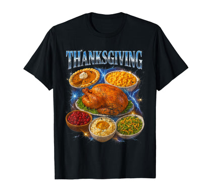 Awesome Thanksgiving 90S 2000S Hip Hop T-Shirt - Graphic Print for Adults