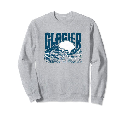 Glacier National Park Distressed Sweatshirt - Fun Novelty Design Men Women