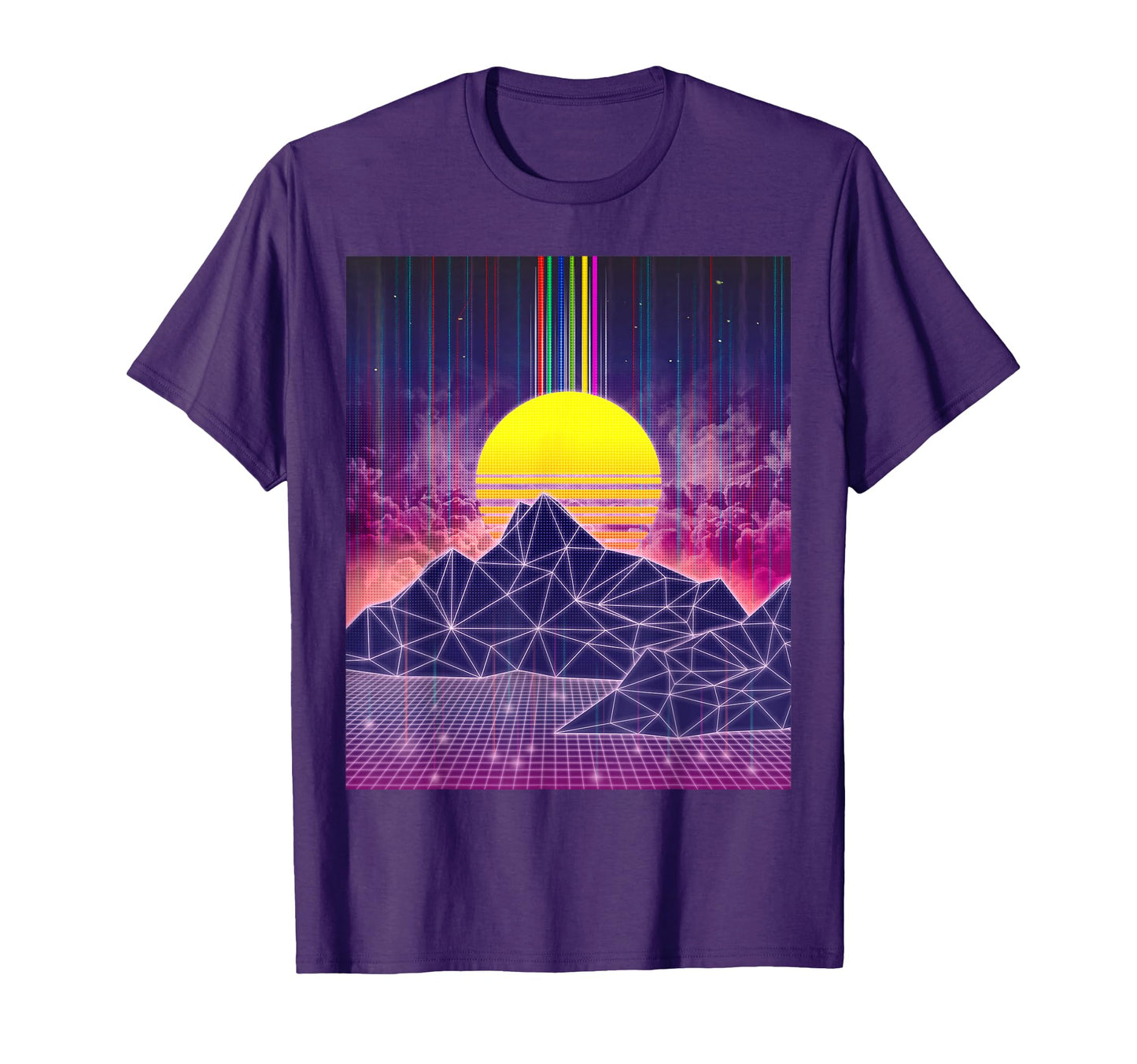 Digital Sunset 1980S Vaporwave T-Shirt - Minimalist Print Men Women
