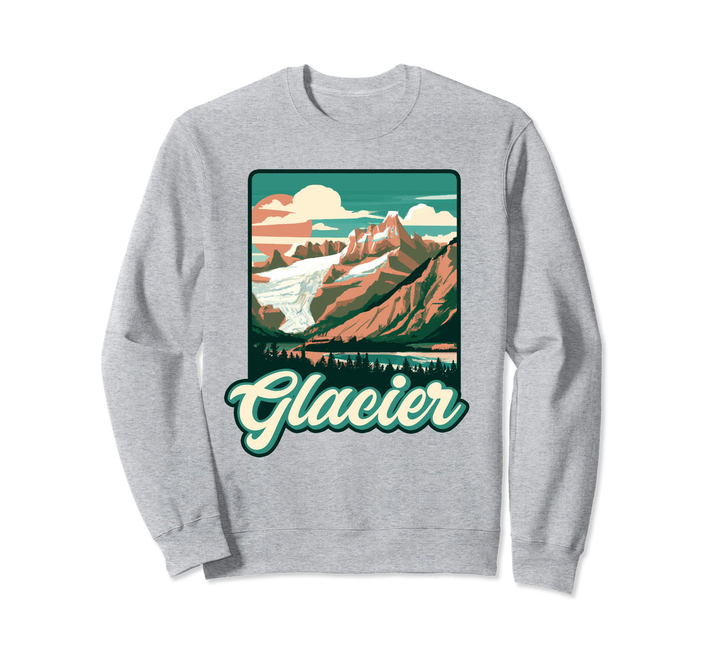 Glacier National Park Montana Sweatshirt - Graphic Print for Adults