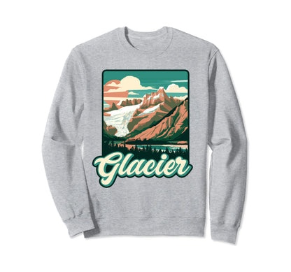 Glacier National Park Montana Sweatshirt - Graphic Print for Adults