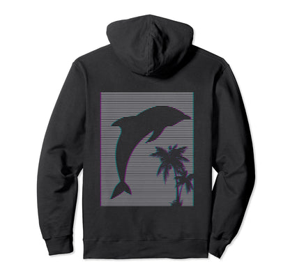 Vaporwave Aesthetic Japanese Dolphin Hoodie - Novelty Apparel Men Women