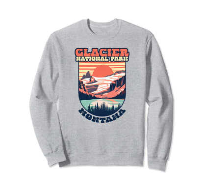 Glacier National Park Montana Sweatshirt - Streetwear Style Unisex