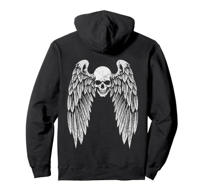 Grunge Wings Angel Back Skull Y2K 2000S Hoodie - Trendy Graphic for Adults