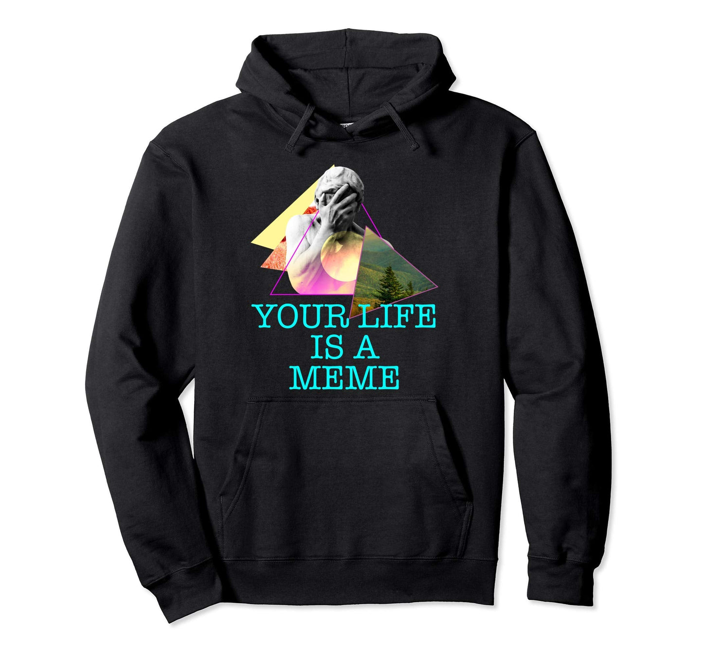 Your Life Is Meme Vaporwave Hoodie - Casual Everyday Wear Men Women