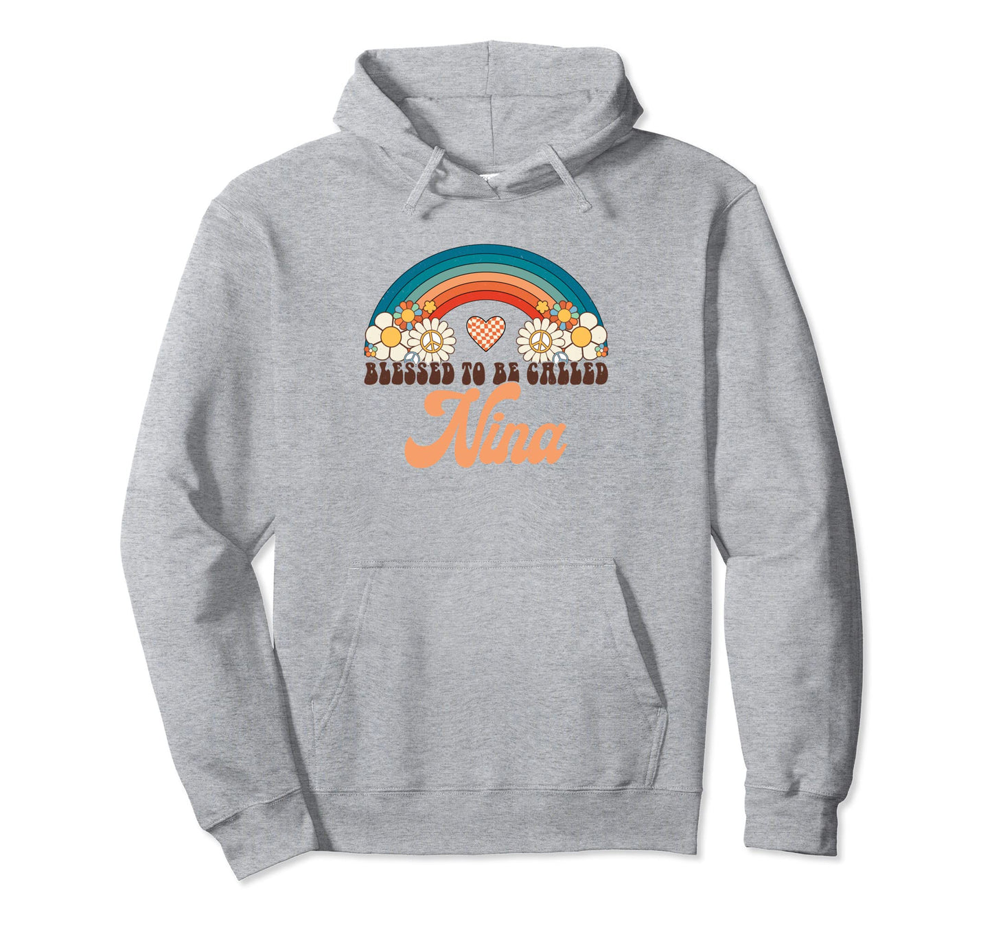 Blessed To Be Called Nina Rainbow Hoodie - Trendy Graphic for Adults
