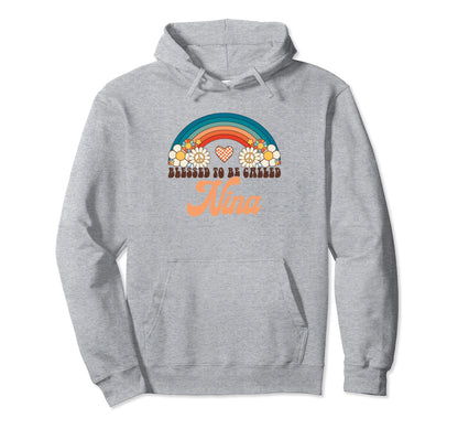 Blessed To Be Called Nina Rainbow Hoodie - Trendy Graphic for Adults