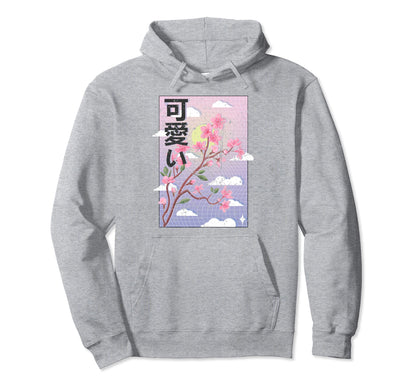 Grunge Japanese Cherry Blossom Sakura 90S Hoodie - Graphic Print Men Women