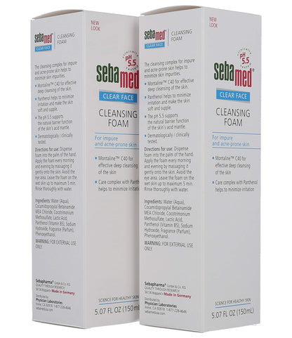 Sebamed Clear Face Cleansing Foam - Gentle, pH Balanced Face Wash for Sensitive Skin, 5.07 fl oz
