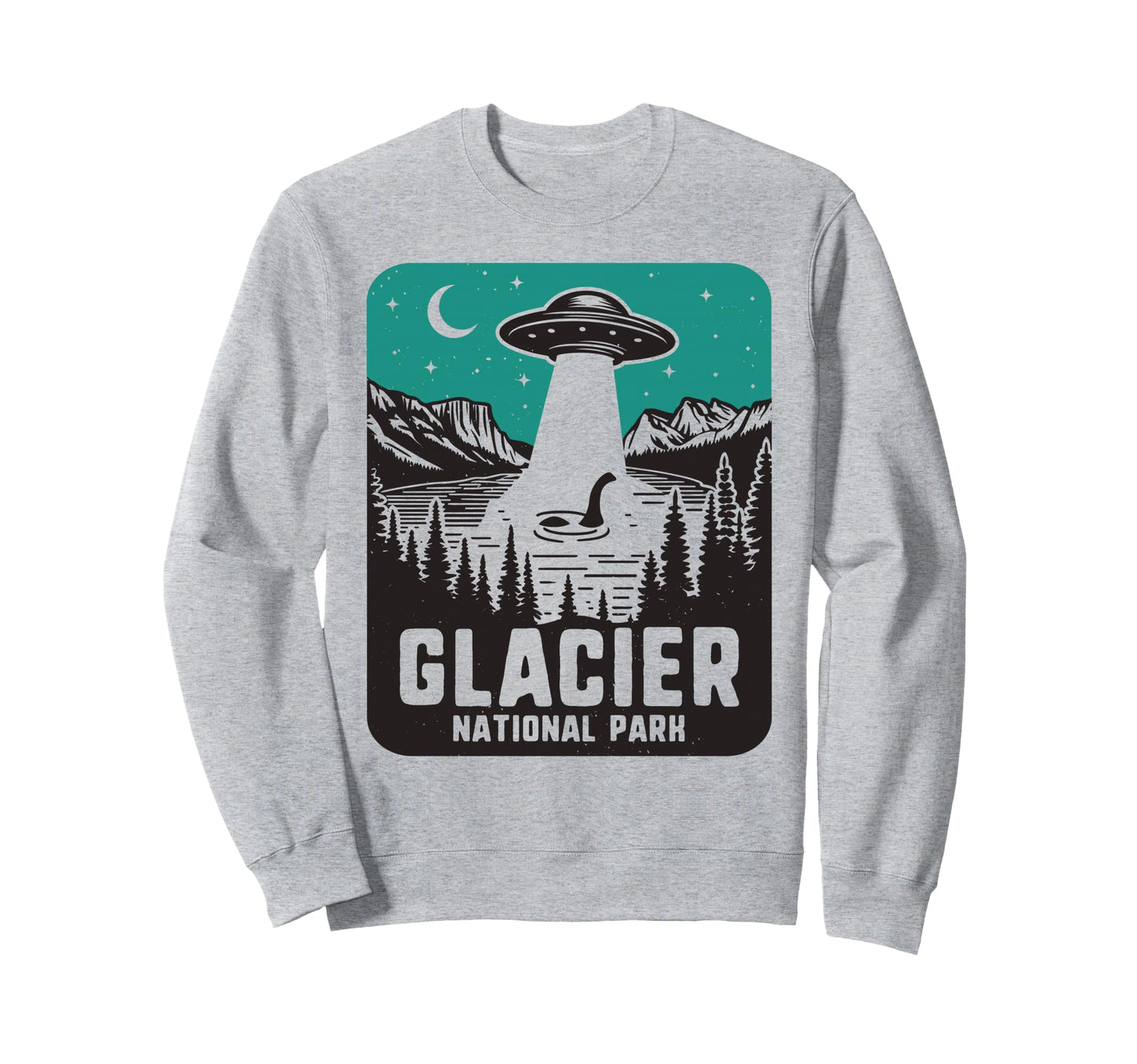 Glacier National Park Montana Ufo Sweatshirt - Casual Everyday Wear Unisex