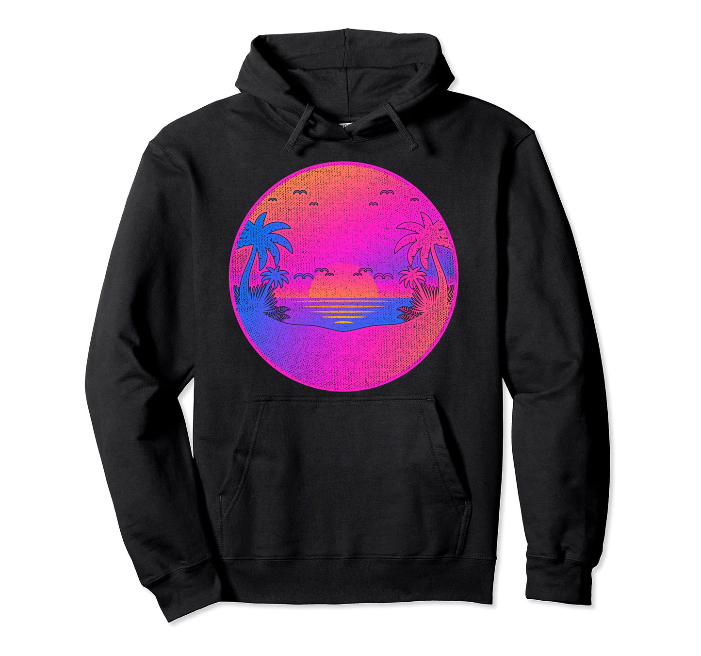 Vaporwave Art 80S 90S Aesthetic Sunset Hoodie - Fun Novelty Design Unisex