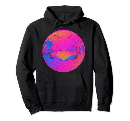 Vaporwave Art 80S 90S Aesthetic Sunset Hoodie - Fun Novelty Design Unisex