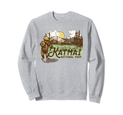 Katmai National Park Alaska Sweatshirt - Casual Everyday Wear for Adults